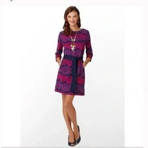 Lilly Pulitzer Jonah Belted Sweater Shift Dress Follow The Leader Print L